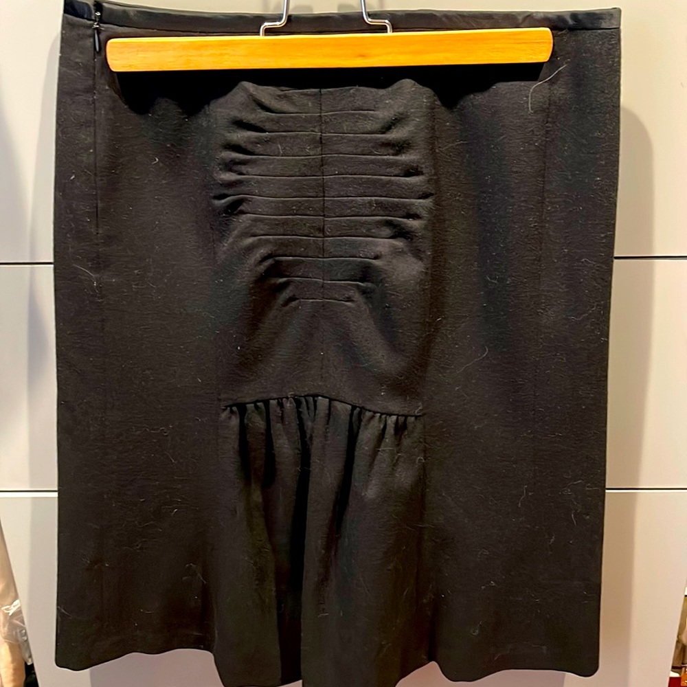 Black Rebecca Taylor wool skirt. Beautiful back detail